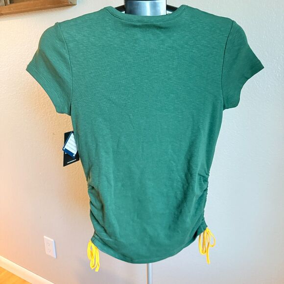 NWT Oakland A's MLB New Era Major League Baseball Women's Rouched Shirt S - Picture 2 of 4